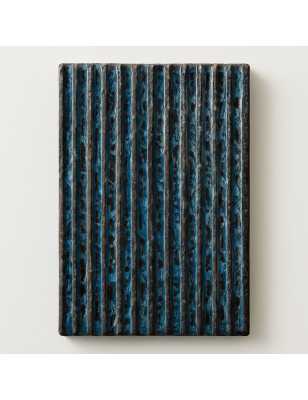 Obsidian Glazed Lava Stone Tiles – Fluted 3D Tiles from Etna, Sicily