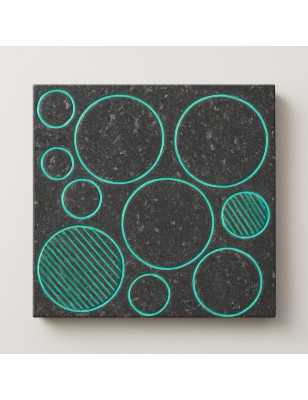 Carreaux en pierre de lave émaillée Cercles – Etna Sicile | Design Volcanique Graphique