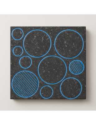 Carreaux en pierre de lave émaillée Cercles – Etna Sicile | Design Volcanique Graphique