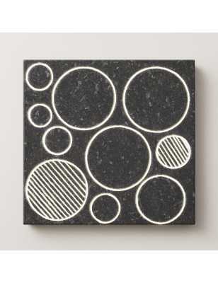 Carreaux en pierre de lave émaillée Cercles – Etna Sicile | Design Volcanique Graphique