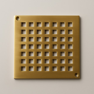 Grille en laiton 140×140 mm – Finition bronze | Siphon de sol Blücher