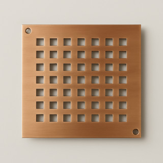 Grille en laiton carrée 140×140 mm – Finition cuivre | Blücher
