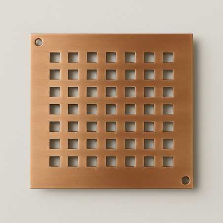 Square Brass Drain Cover 140×140 mm – Copper Finish | Blücher