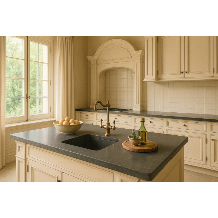 Table en pierre de lave de l'Etna 3 cm – Levigata Adoucie, Fabriquée en Sicile