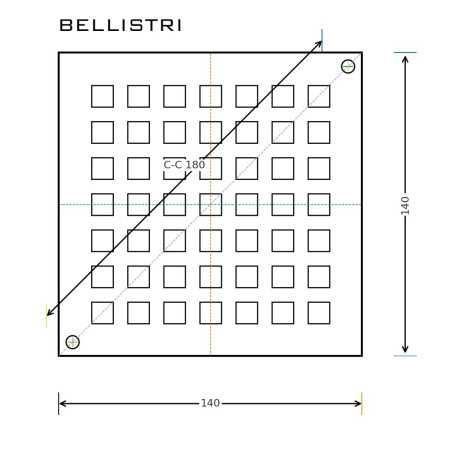 Grate In Brass For Blücher Floor Drain with Bronze Finish