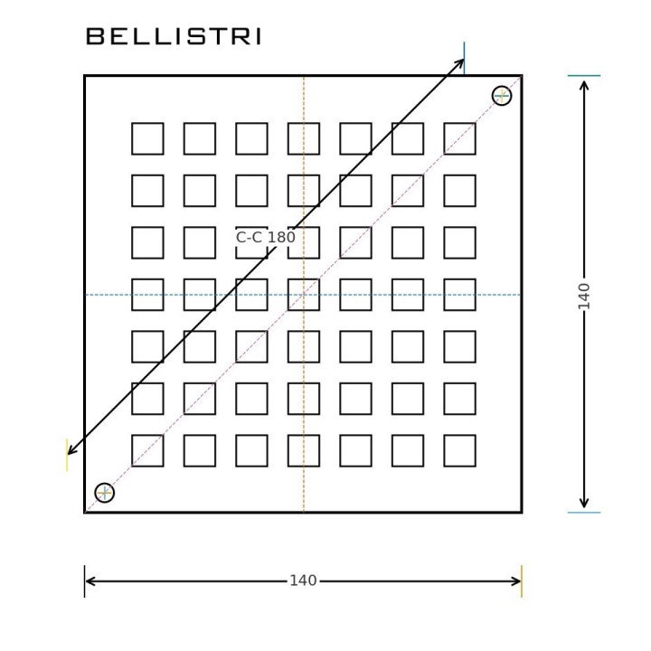 Messingabdeckung 140×140 mm – Kupfer-Finish | Blücher