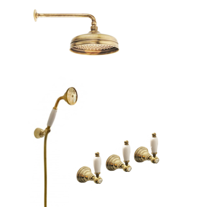 Solid brass shower - 6022 Penelope wall-mounted