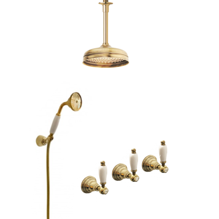 Dusch i massivt mässing - 6022-L Penelope Loft Monterad | Bellistri ApS