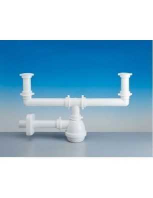 Water trap for double sink