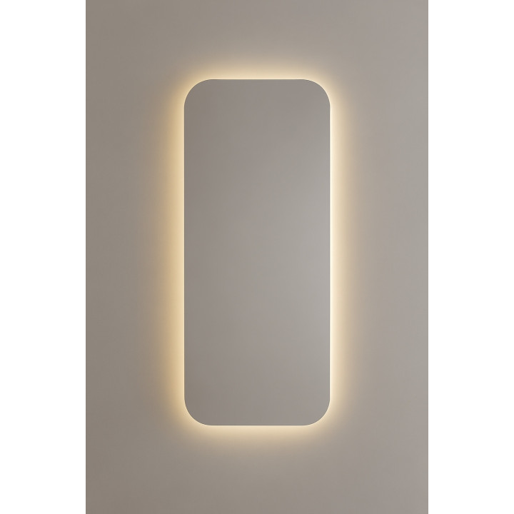 Rechteckiger, hinterleuchteter Spiegel 80 x 45 | LED-Badezimmerspiegel im modernen Design