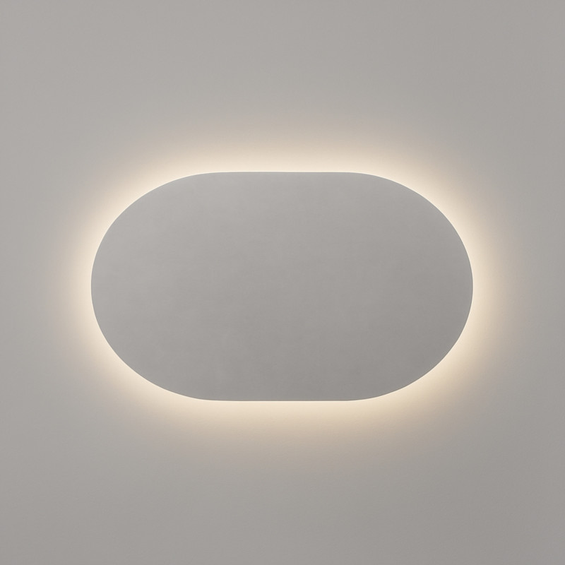 Spegel oval bakbelyst