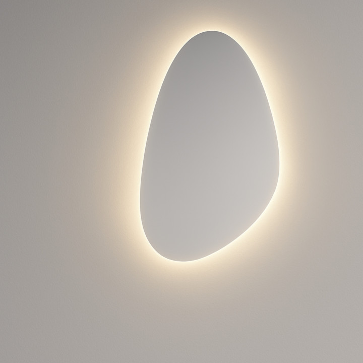 Oregelbundet bakbelyst spegel 90x50 | LED-badrumsspegel i modern design