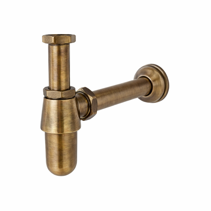 Siphon en laiton massif – Siphon bouteille pour lavabo apparent