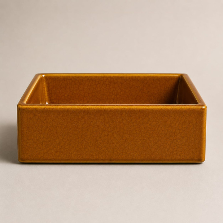 Lavabo Rectangulaire en Pierre de Lave Émaillée – Etna Sicile | Fait main