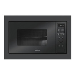 Barazza 1MOEN built-in microwave in matt black steel and glass