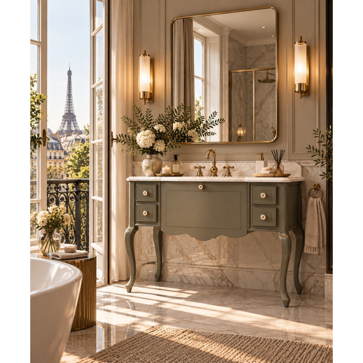 Lampedusa 107 cm RAL bathroom vanity with marble and ceramic