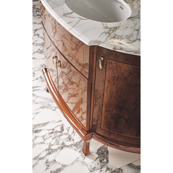 Mobile bagno Marilyn 134 cm esclusivo in radica lucida con m
