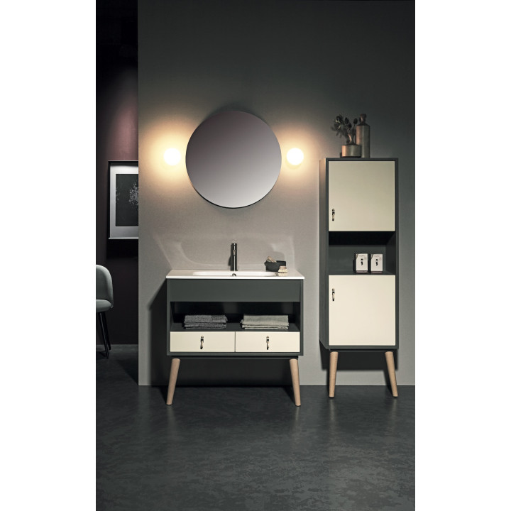 Modi 106 cm badeværelsesmøbel con keramisk QUBO-vask
