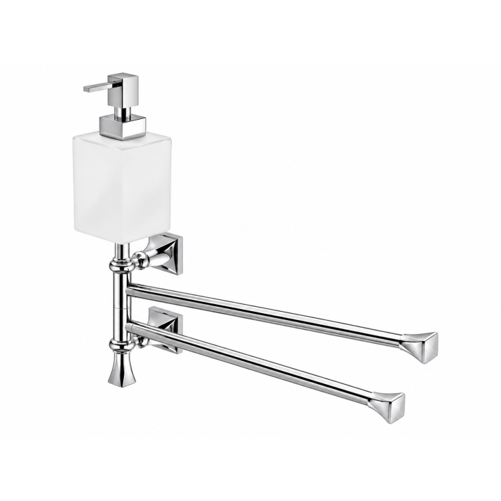 Porte-serviettes articulé Prisma avec distributeur de savon